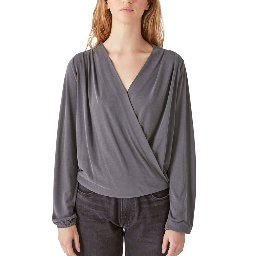 Lucky Brand Sandwash S Longsleve wrap top
